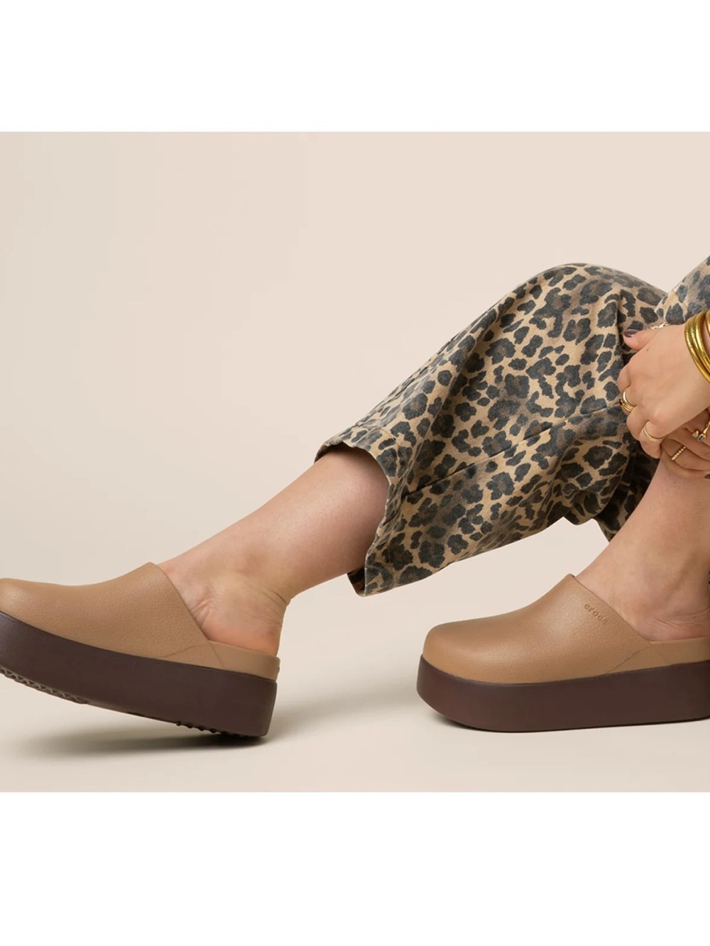 CROCS Dylan Platform Clog Mules Double Brown Women’s Size 10